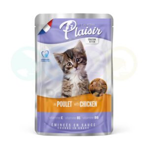 Émincés au poulet en sauce pour chatons 100g - Plaisir