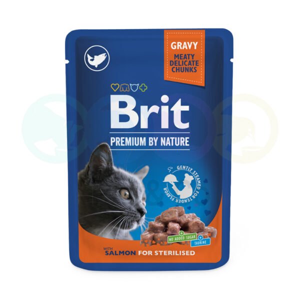 Brit Chunks in Gravy for sterilized cats with Salmon 100g