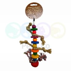 Bird Toy Wood Cirlces with ropes & Bell