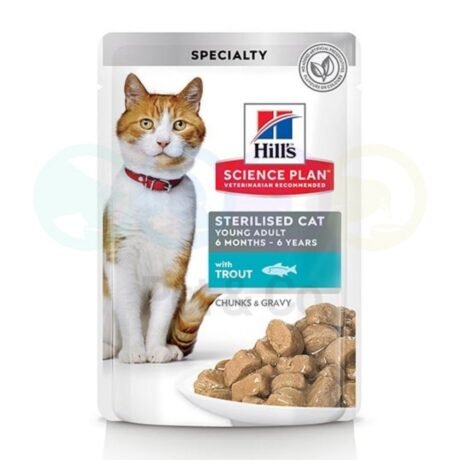 Hill's Chunks in Gravy for Sterilised Cats with Trout 85g