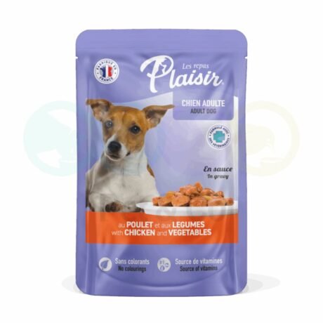 Plaisir Chunks in Gravy for dogs with Chicken & Vegetables 100g