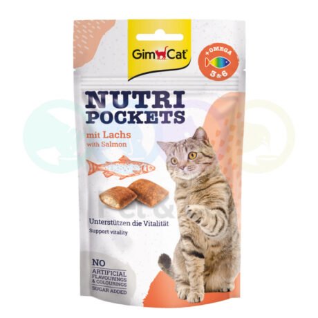GimCat Treats for Cats Nutri Pockets with Salmon 60g