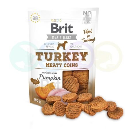 Brit Meat Jerky Dog Meaty Coins with Turkey 80g