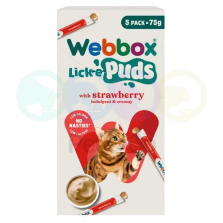 Webbox Cat Treats Lick-e-Puds with Strawberry 5pcs