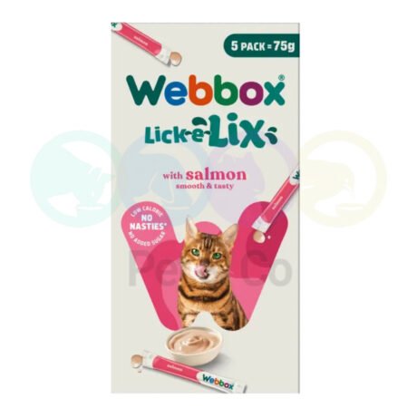 Webbox Cat Treats Lick-e-Lix with Salmon 5×75g