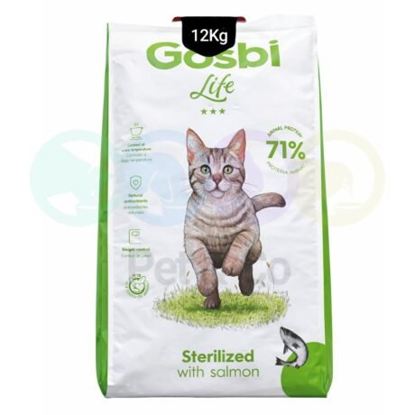 Gosbi Kibbles for Sterilized Cats with Salmon 12kg