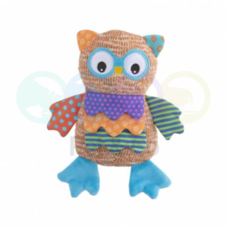 Dog Toy Owl Multicolored in fabric & plush