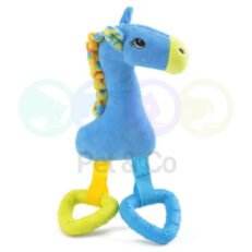Dog Toy Horse Plush with Rubber Triangles