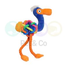 Dog Toy Flamingo Plush with Rubber ball