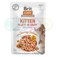 Brit Care Fillets in Gravy with Salmon for Kittens 85g