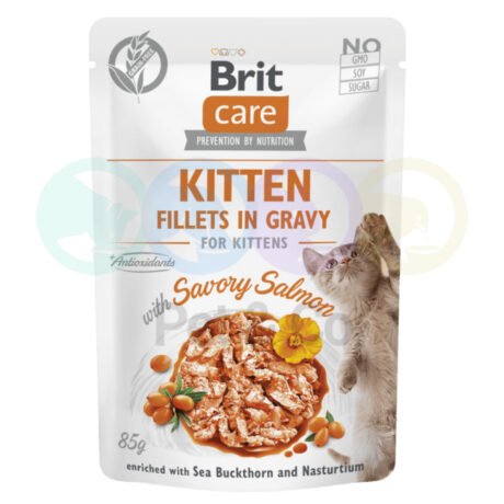 Brit Care Fillets in Gravy with Salmon for Kittens 85g