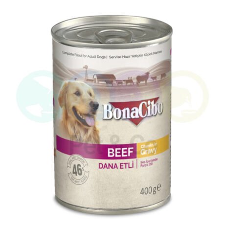 Bonacibo Chunks in gravy for Dogs with Beef 400g