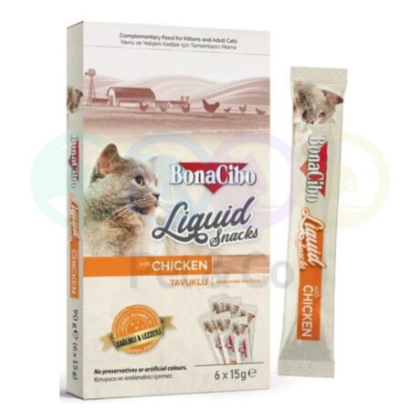 Bonacibo Cats Treats Liquid with Chicken 6×15g