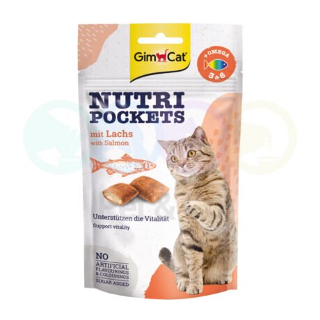 GimCat Treats for Cats Nutri Pockets with Salmon 60g