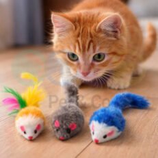 Cat Toy Furry Rattle Mousse 2pcs