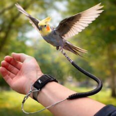 Bird Flight Leash with Anti-Tangle Coil & Secure Clip 4.5m