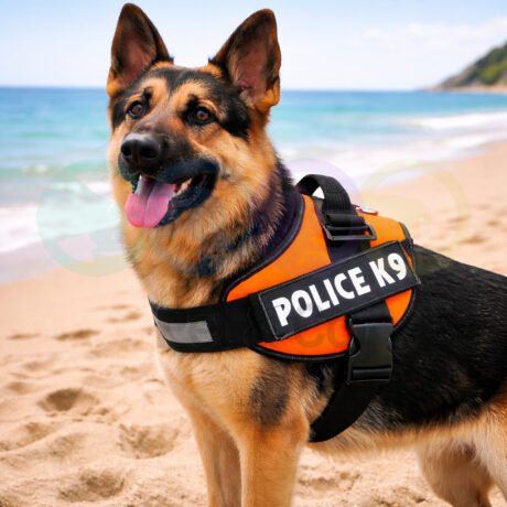 Dog Police K9 Harness No-pull with reflective band