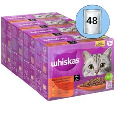 Lot Whiskas Chunks in Gravy for Cats with Meat 48x85g