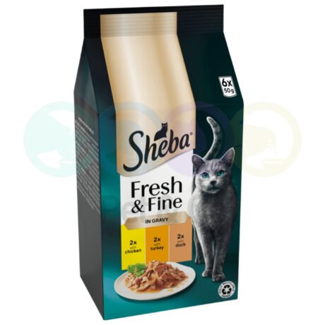 Sheba Fresh & Fine in Gravy for Cats with Chicken & Turkey 6×50g