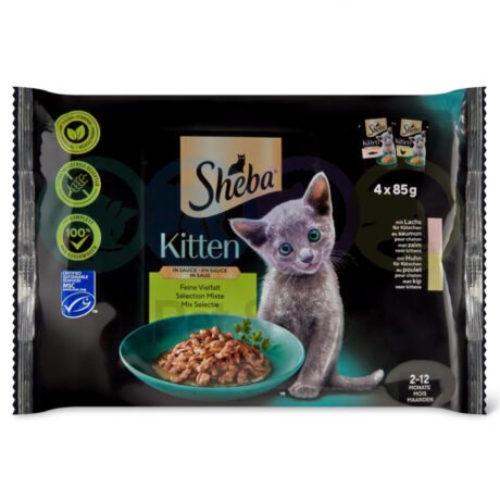 Sheba Select Slices in Gravy for Kittens with Salmon & Chicken 4×85g