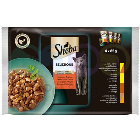Sheba Select Slices in Gravy for Cats with Meat 4×85g