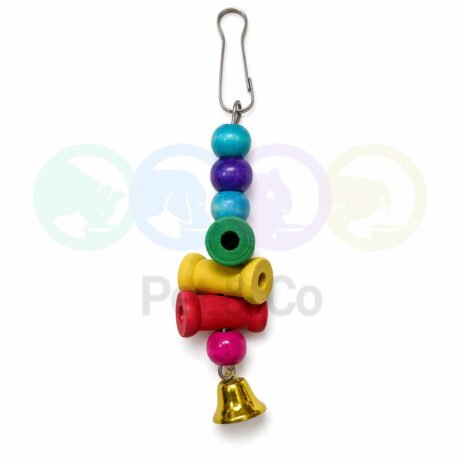 Bird Colorful Hanging Wooden Toy with Bell