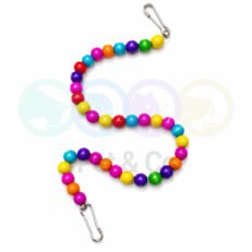 Bird Colorful Wooden Bead Toy Hanging Bridge Perch