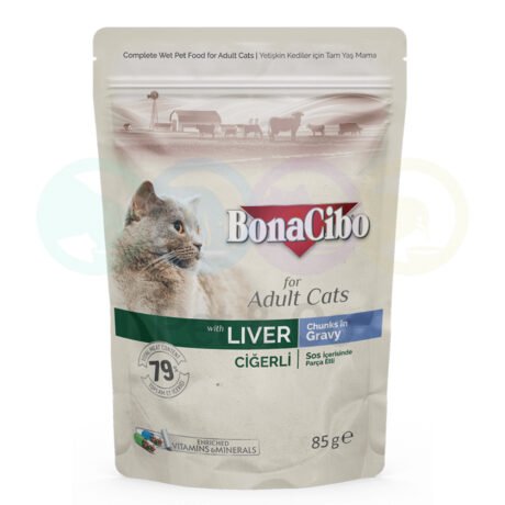 Bonacibo Chunks in Gravy for Cats with Liver 85g