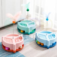 Cat Toy with Feather Teaser & Ball Track