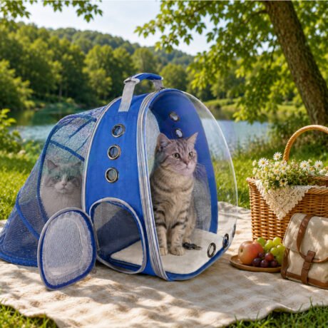 Expandable Transparent Carrier Backpack for Cats & Small Pets