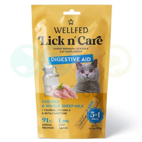 Wellfed Lick n' Care Treats for Digestive Aid with Chicken 6×15g