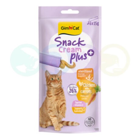 GimCat Liquid Treats for Sterilised Cats with Chicken & Carrots 6×15g