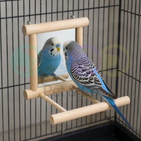 Bird Stand Perch with Mirror