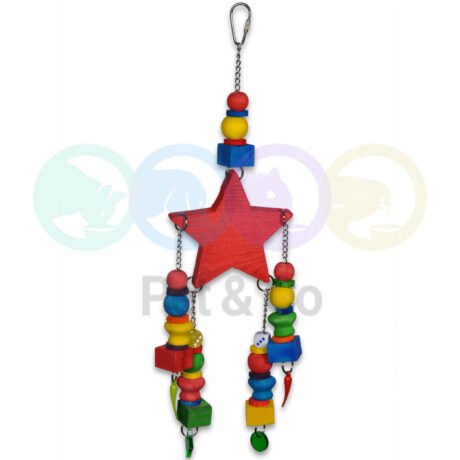 Bird Toy Red Star Beads