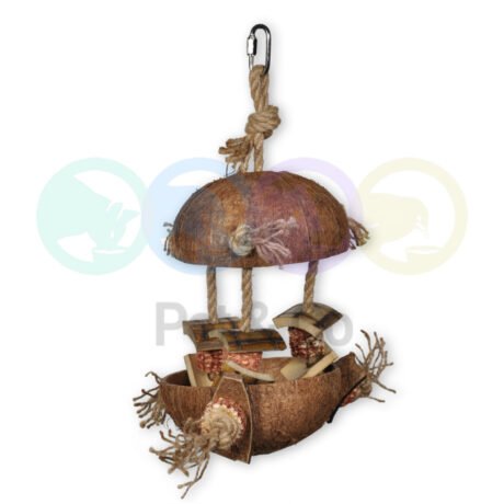 Bird Toy Coconut with Bamboo