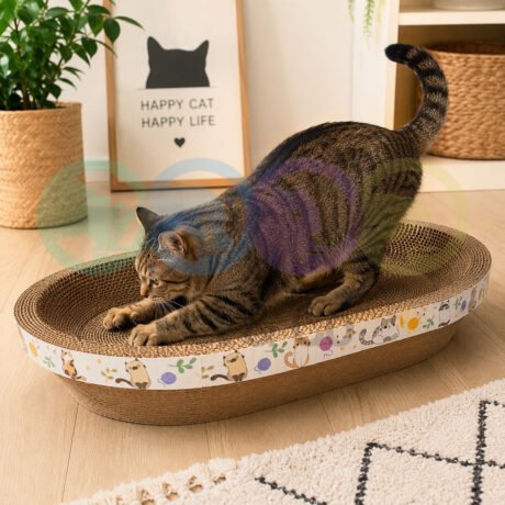 Scratching Cardboard Oval Corrugated Bed