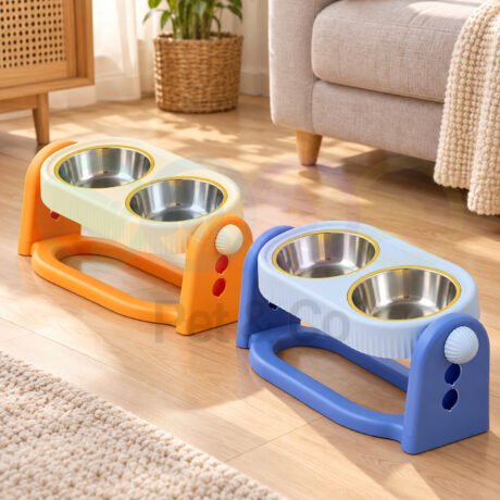 Elevated Double Adjustable Bowl for Cats & Dogs
